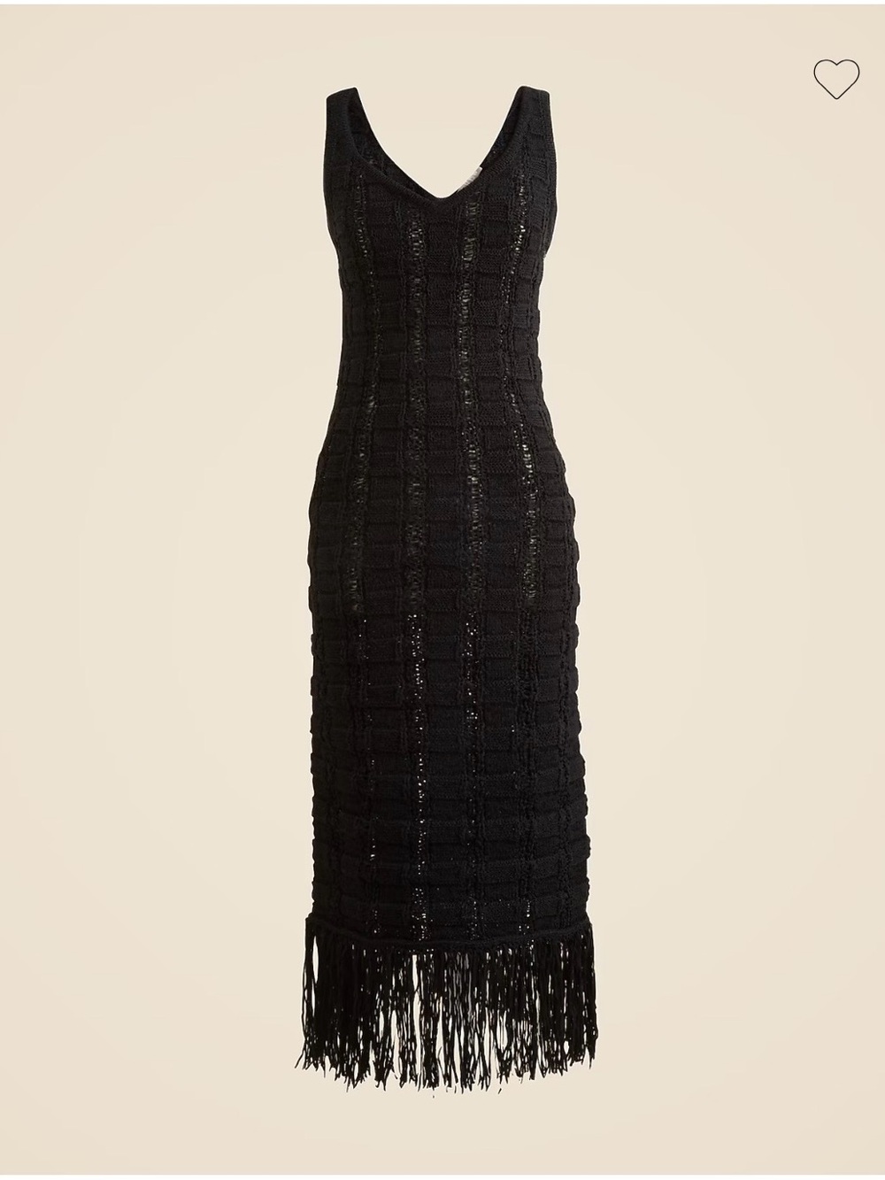 J. Crew Black Knit Fringe Maxi Dress